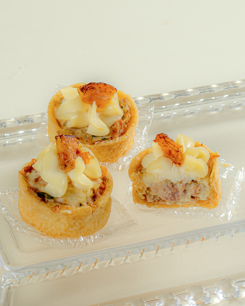 Mini Quiche de Fumeiro com Banana da Terra